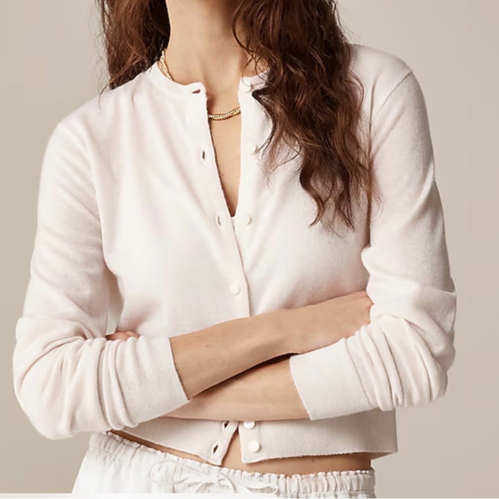 J. Crew Ivory Button-Up Cardigan Sweater